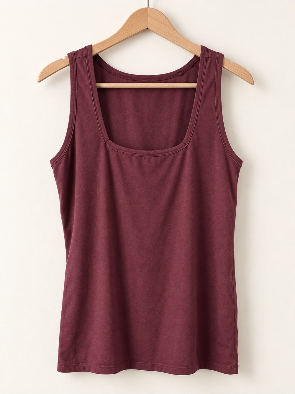 Universal Standard Pima Cotton Square Neck Tank Black Cherry S 14-16